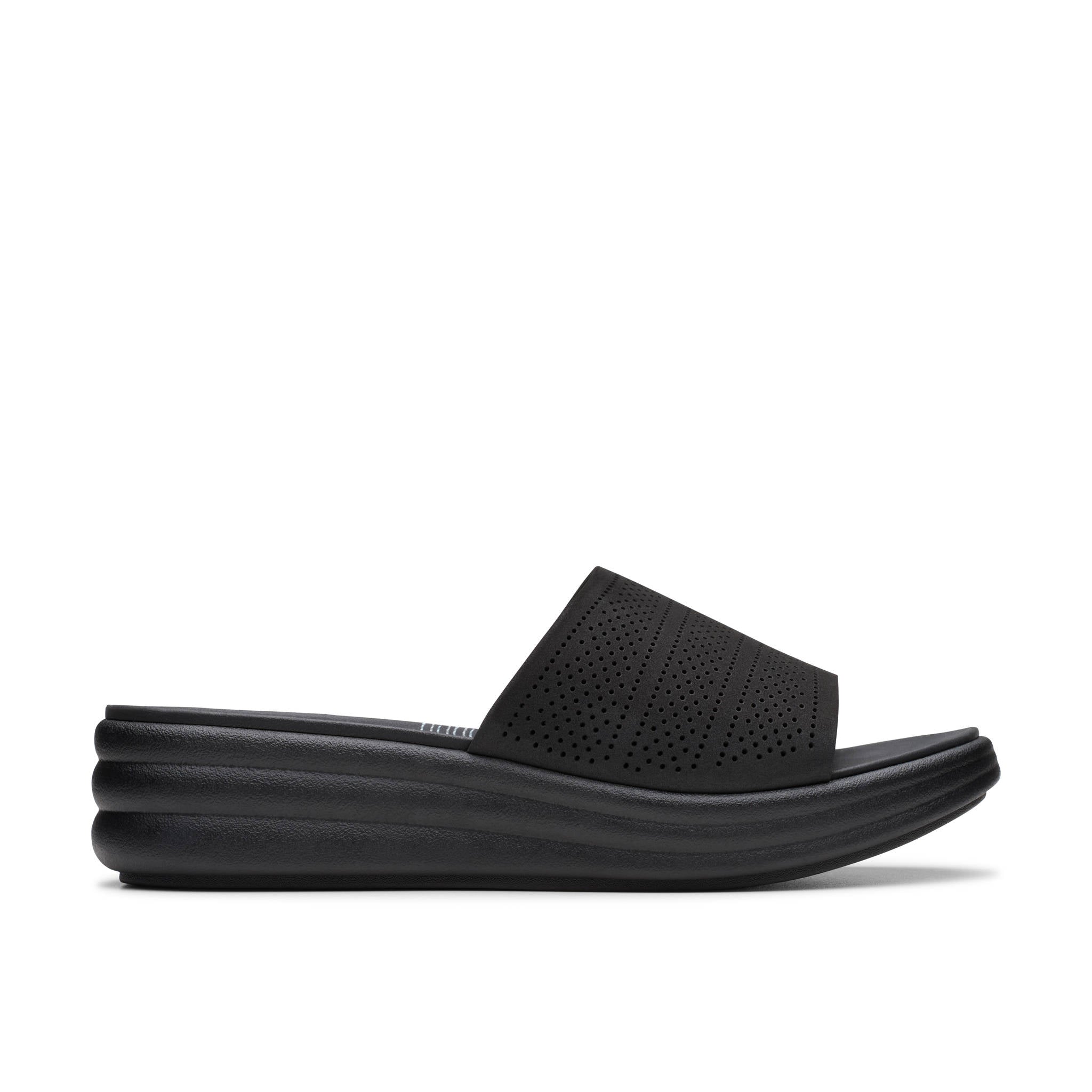 Clarks Women Drift Twist  Black Slide