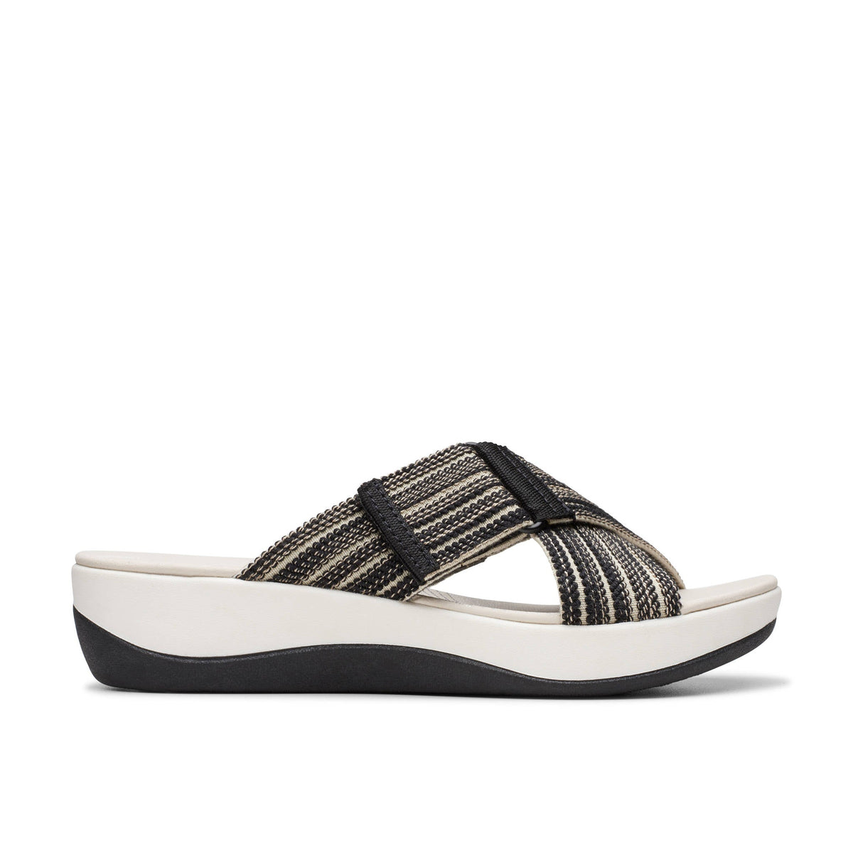Clarks Women Arla Wave Black Slide - Black / 3