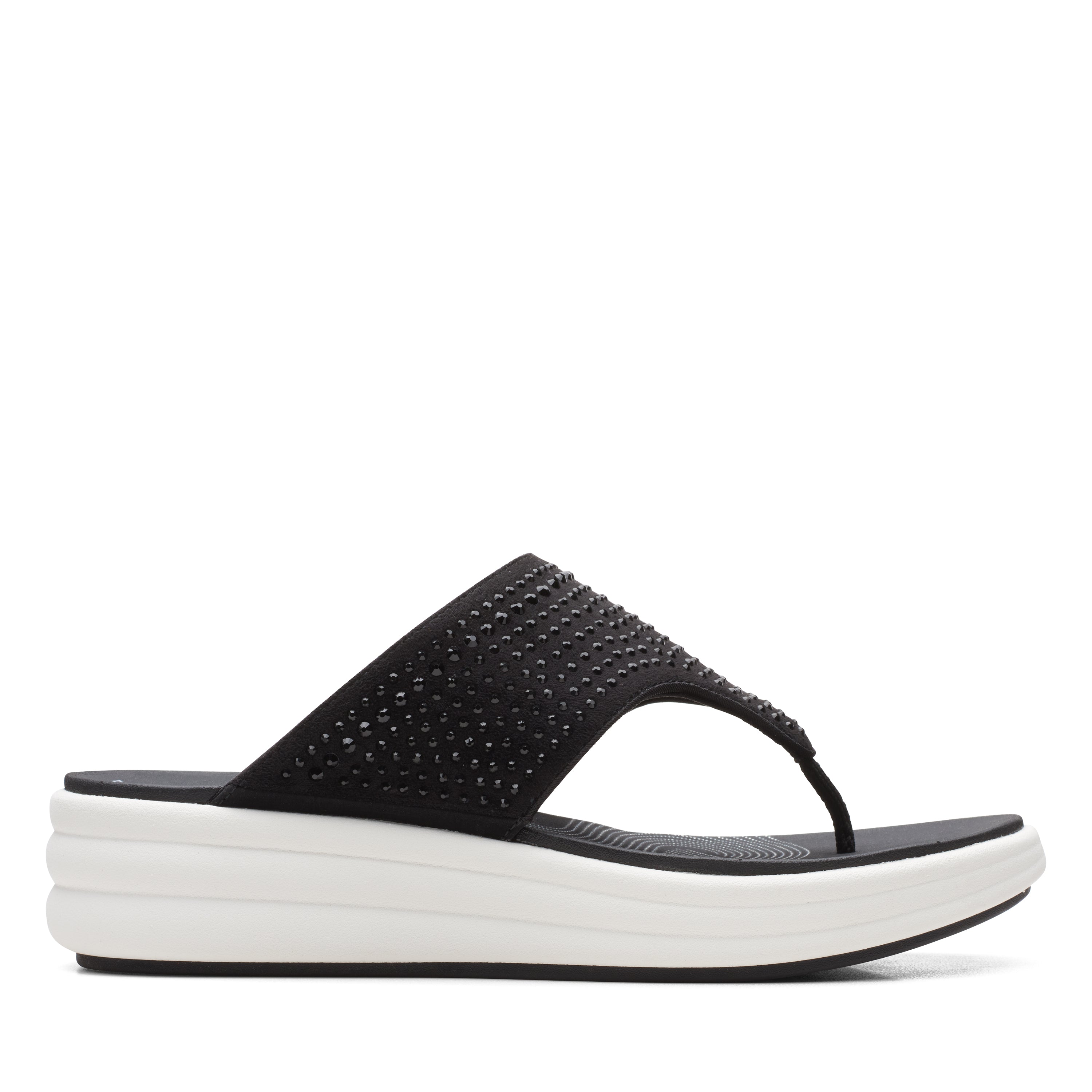 Clarks Women Drift Jaunt Black Flip Flop