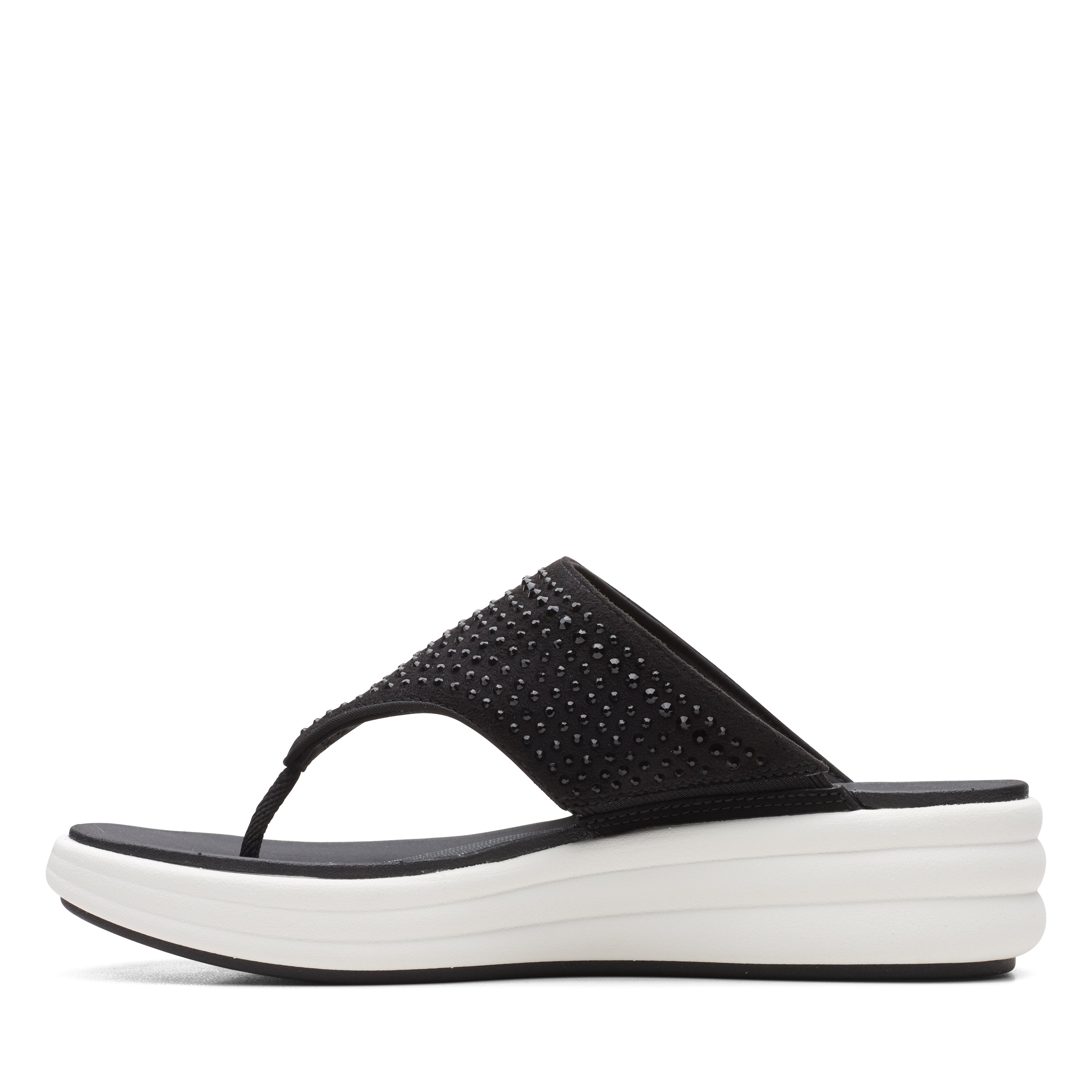 Clarks Women Drift Jaunt Black Flip Flop