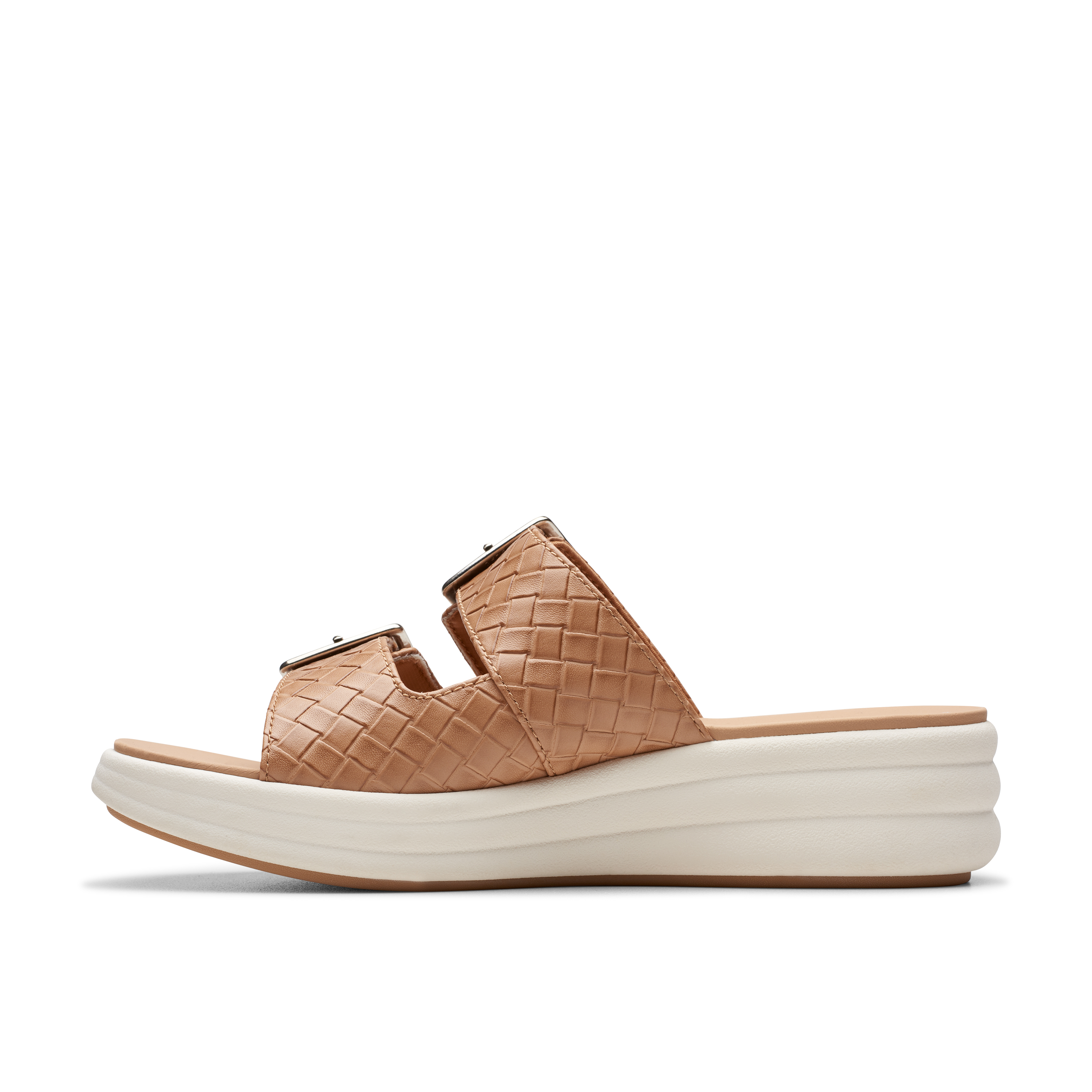 Clarks Women Drift Buckle Beige Slide