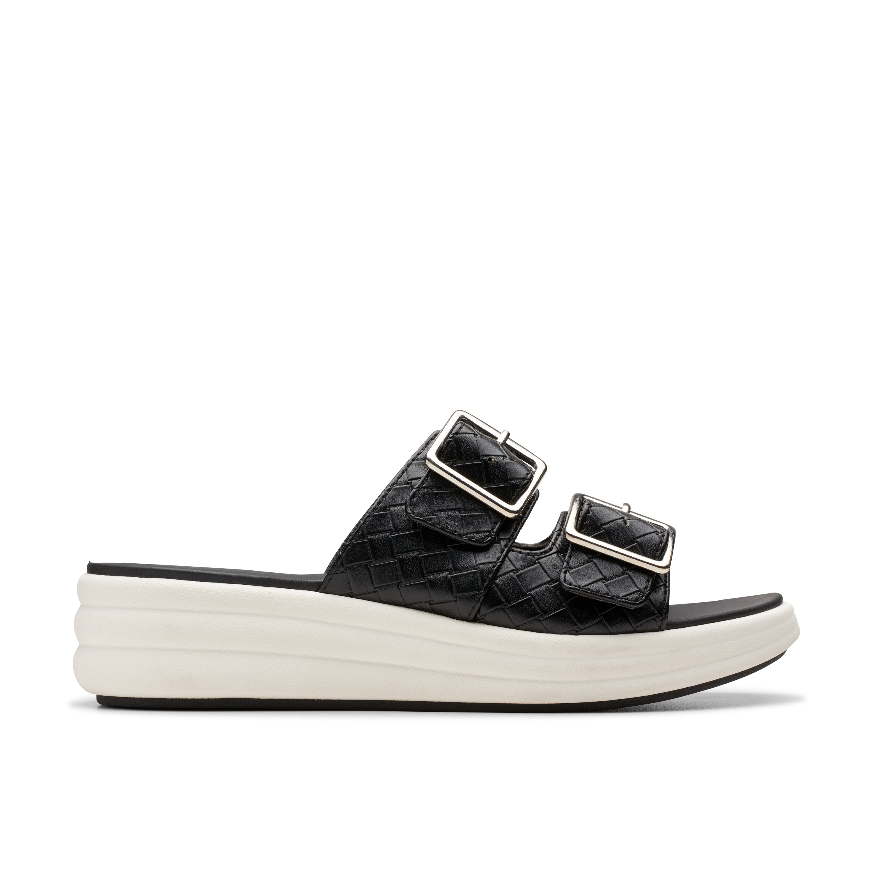 Clarks Women Drift Buckle Black Slide