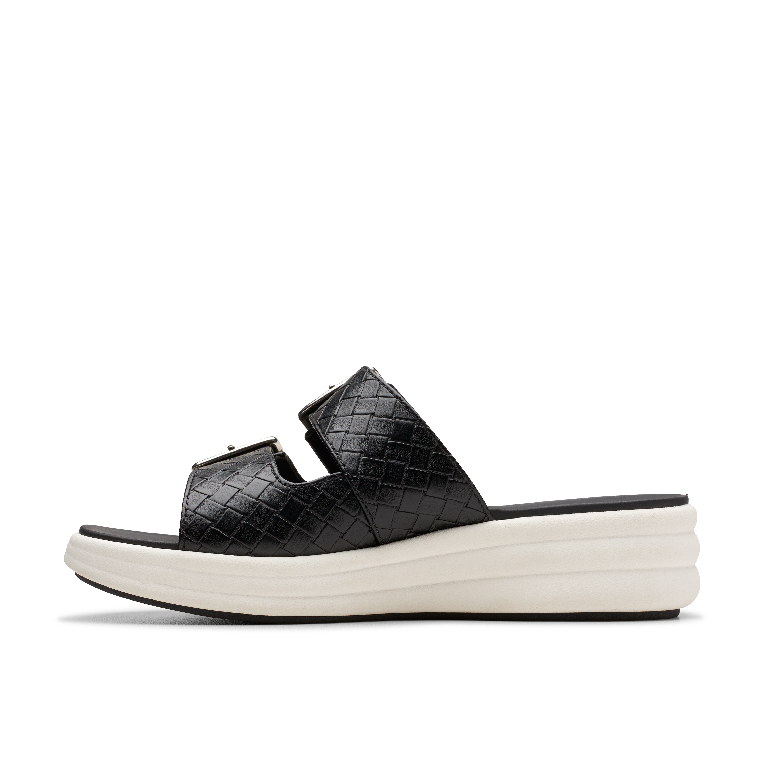Clarks Women Drift Buckle Black Slide