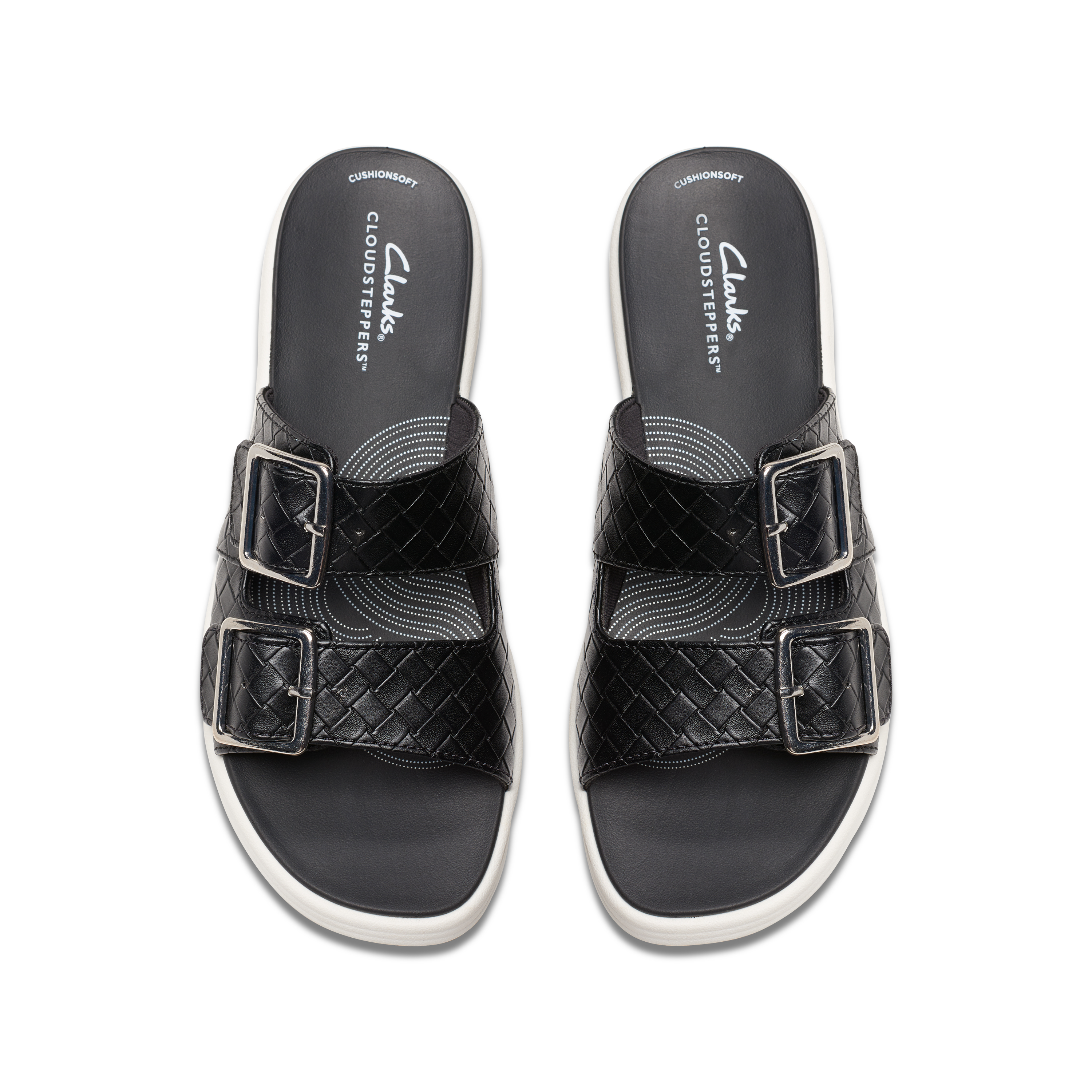 Clarks Women Drift Buckle Black Slide