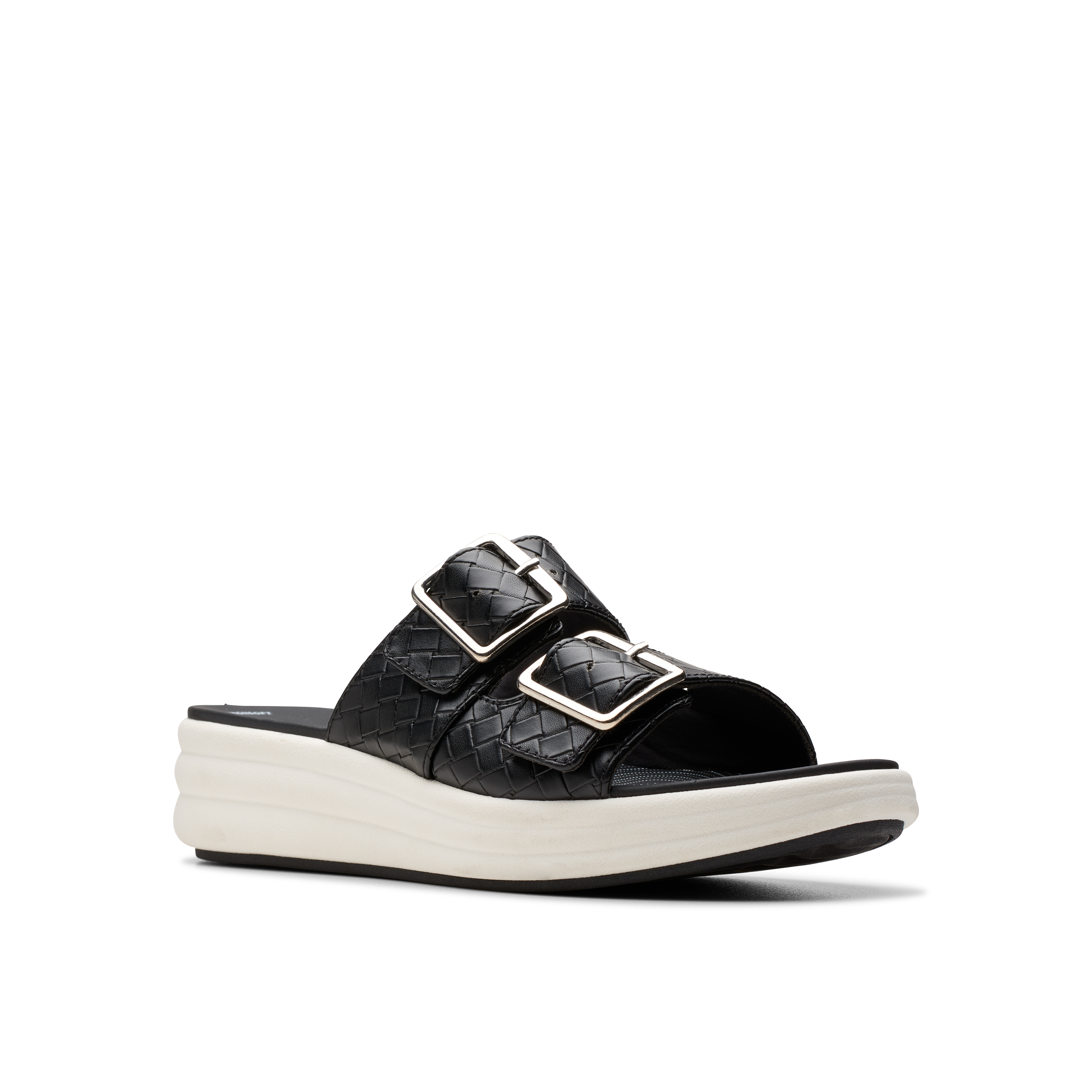 Clarks Women Drift Buckle Black Slide