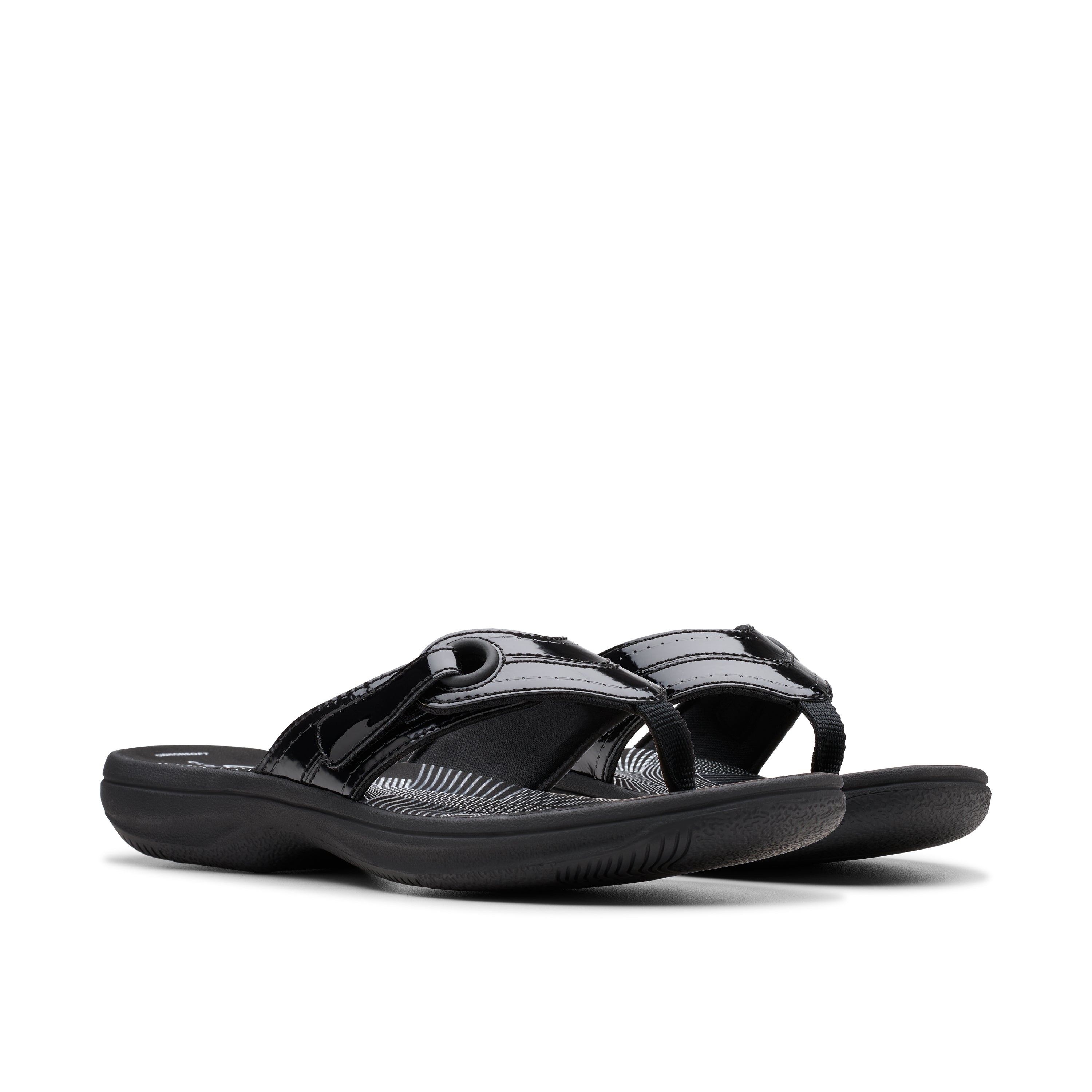 Clarks Women Black Pat Brinkley Reyna Sandals
