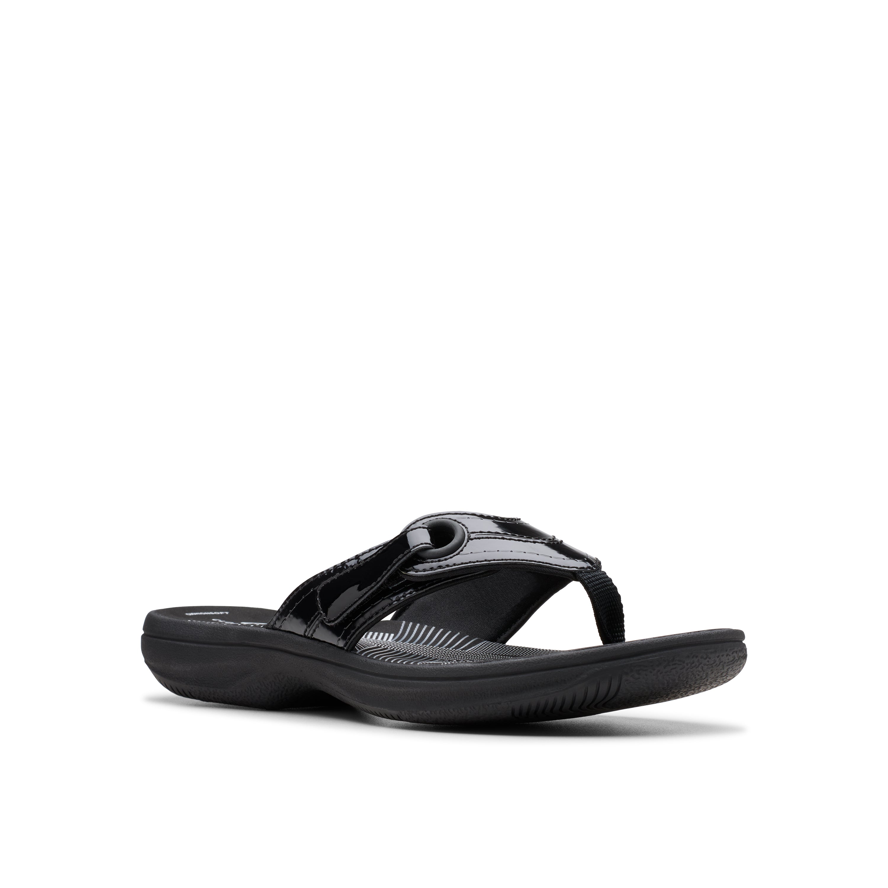 Clarks Women Black Pat Brinkley Reyna Sandals
