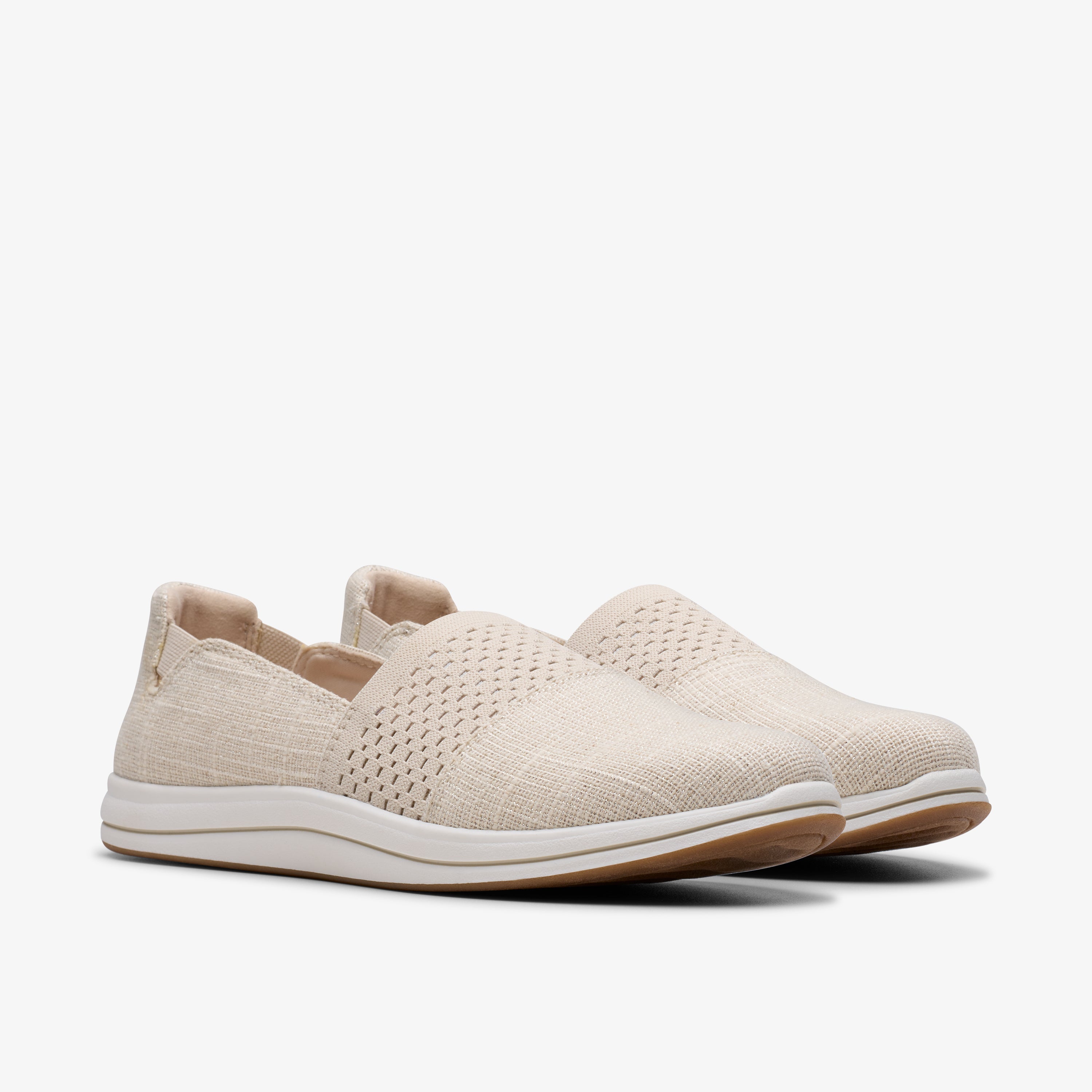 Clarks Women Brinkleyvibe Light Grey Slip-On